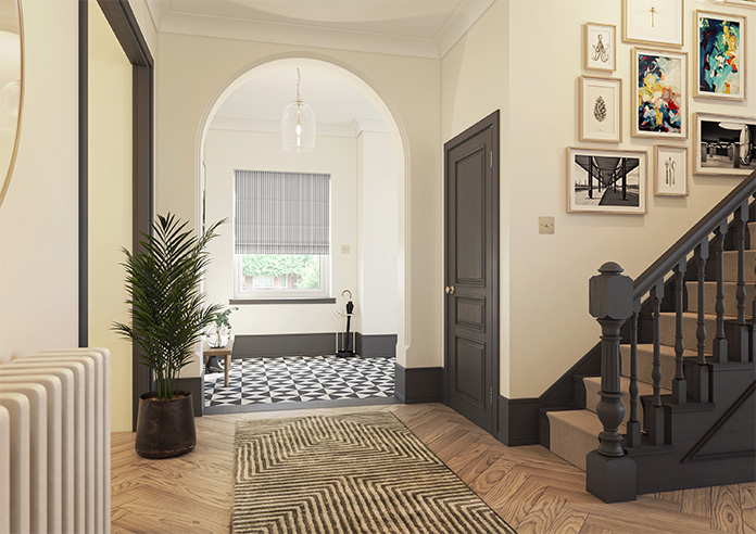 Lace Stripes, Jet - Roman Blind - Image 6